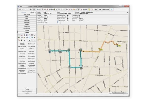 School Bus Routing Example Computerized Routing | North America Central School Bus